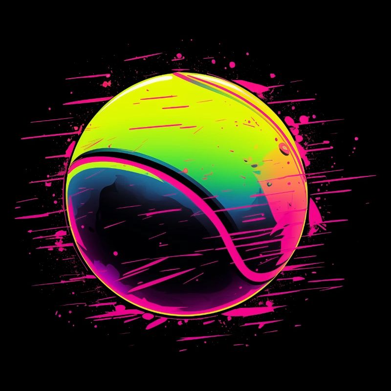 Tennis Ball Synthwave Style