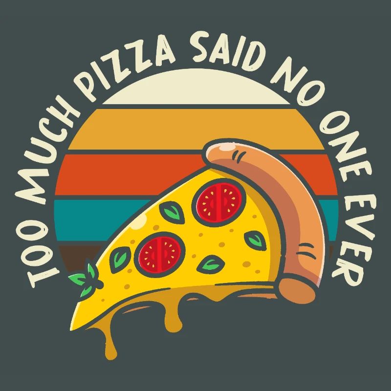Pizza Meme Retro Sunset