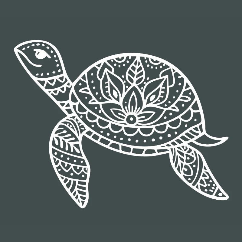 Boho turtle with pattern shell