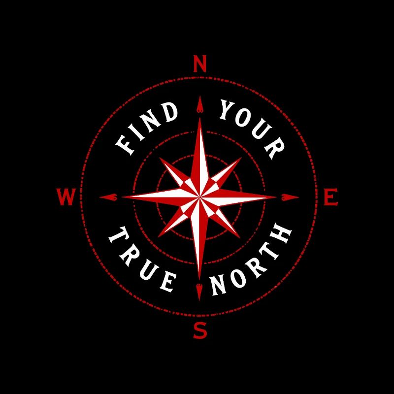 Find Your True North Compass Compass Rose Symbol