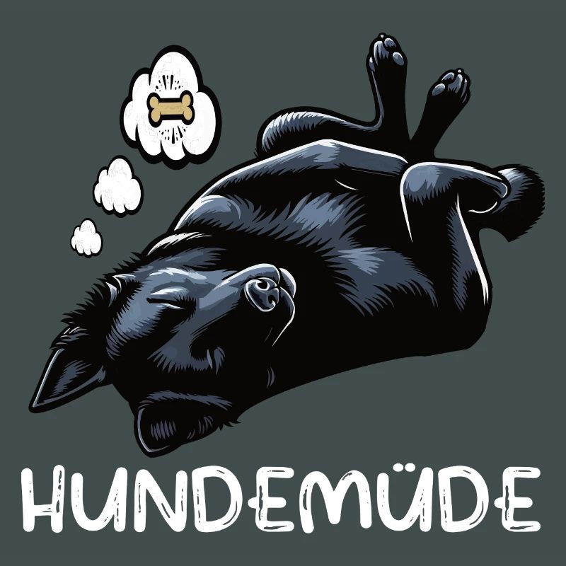 Hundemüde Schwarzer Schäferhund Schäferhundhalter