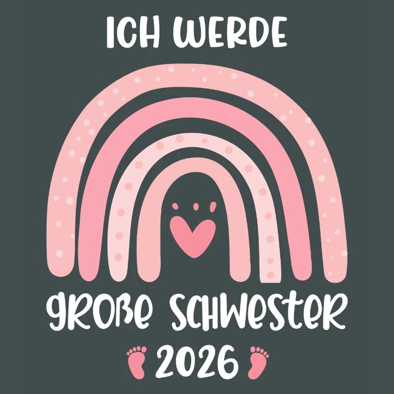 Ich werde große Schwester 2026 Regenbogen Mädchen