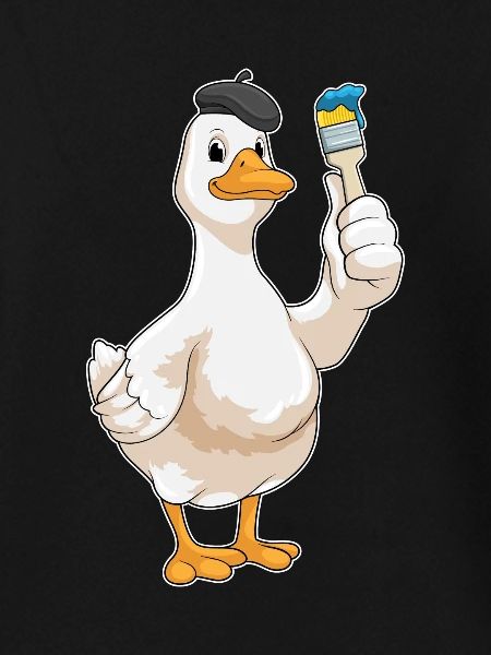 Duck Painter Brush Painting
