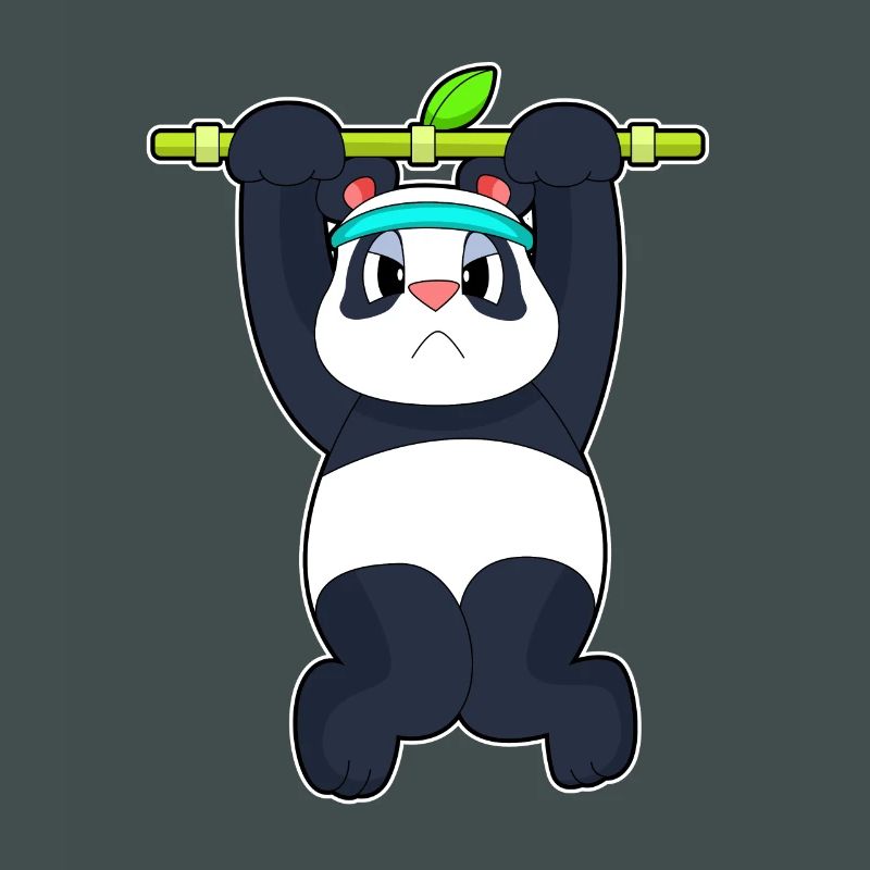 Panda Bodybuilder Pull-ups Bodybuilding