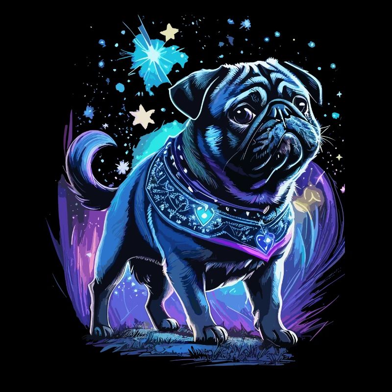 Mitternachtszauber Mops Hund