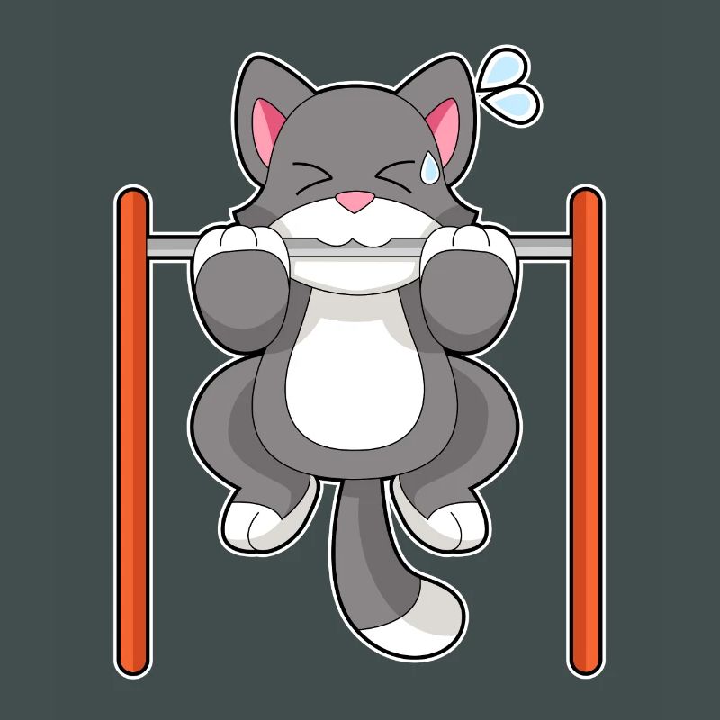Cat Bodybuilder Pull-ups Bodybuilding