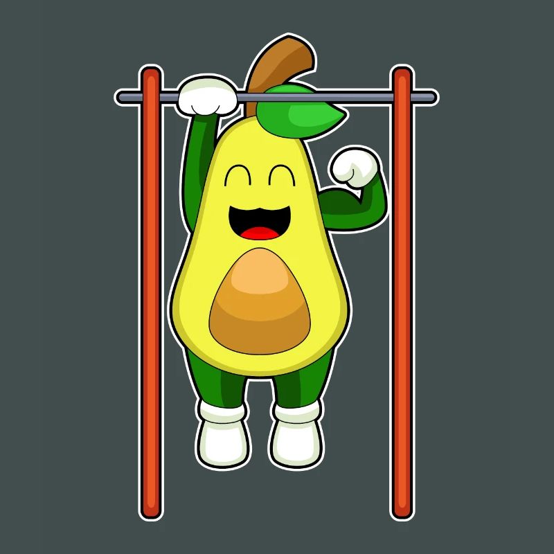 Avocado Bodybuilder Pull-ups Bodybuilding