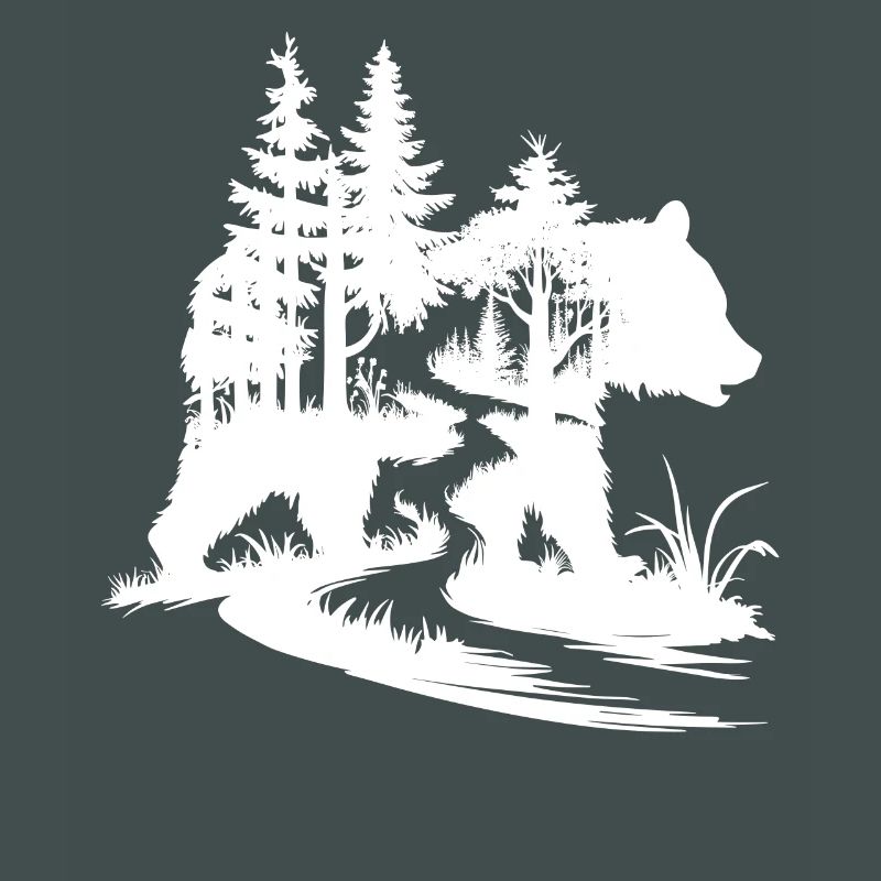 Bären Silhouette Wald Kunst