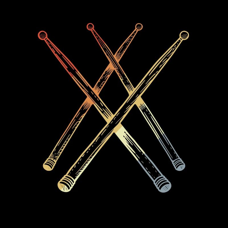 Retro Drumsticks Sketch
