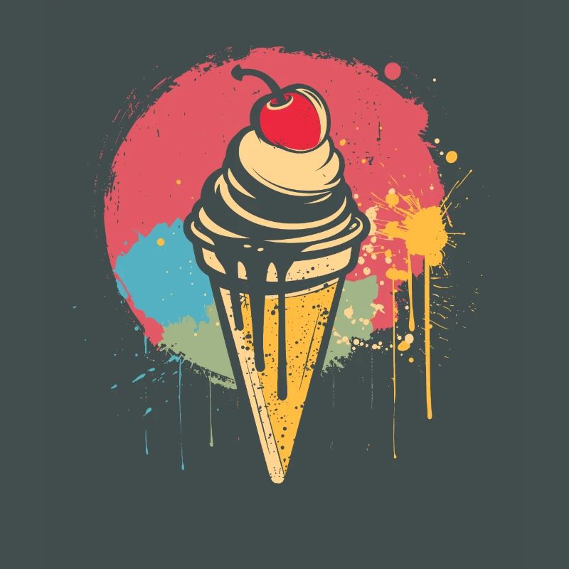 Graffiti de cornet de crème glacée