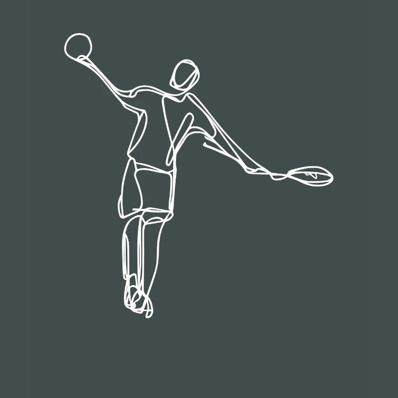 Badminton Player Drawing