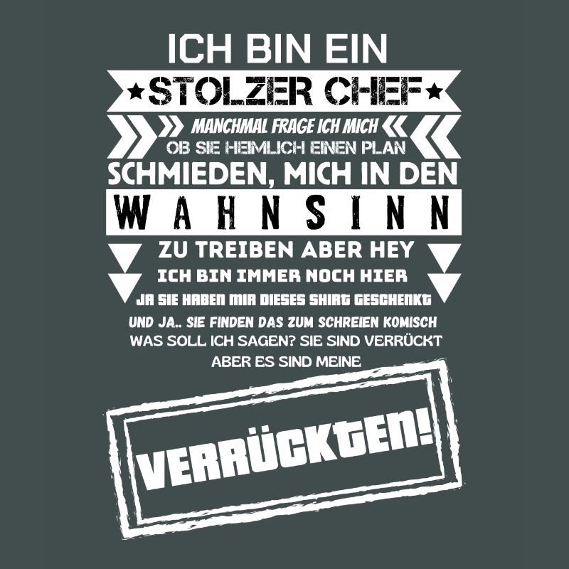 ein stolzer Chef von einer Truppe verrückter