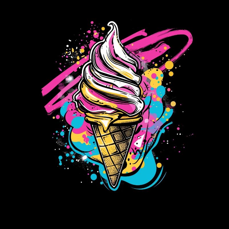 cream cone paint blobs