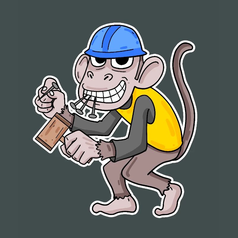 Construction Site Monkey Funny Craftsman