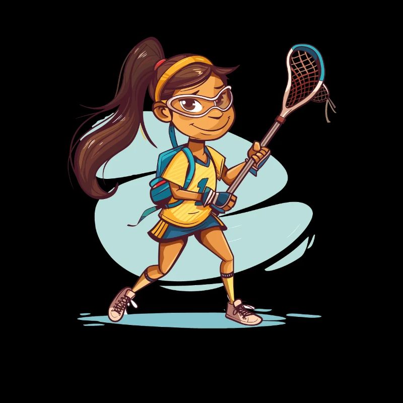 Cartoon Lacrosse Mädchen