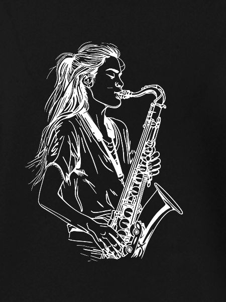Weiblicher Saxophonist