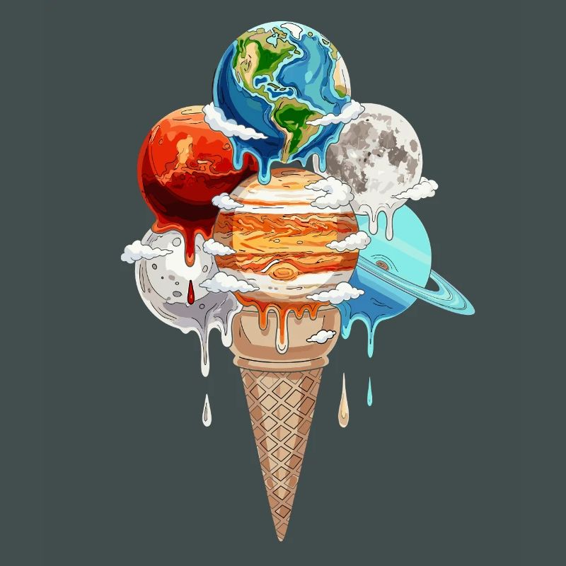 Planeten Eiscreme Kosmische Einskugel
