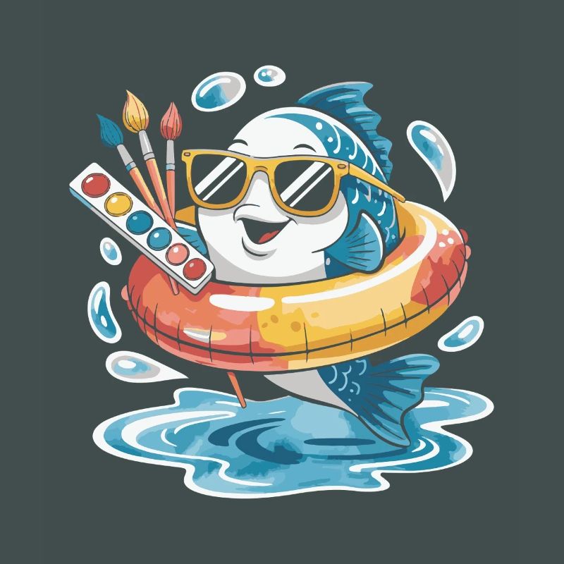 Farbfisch mit Sonnenbrille