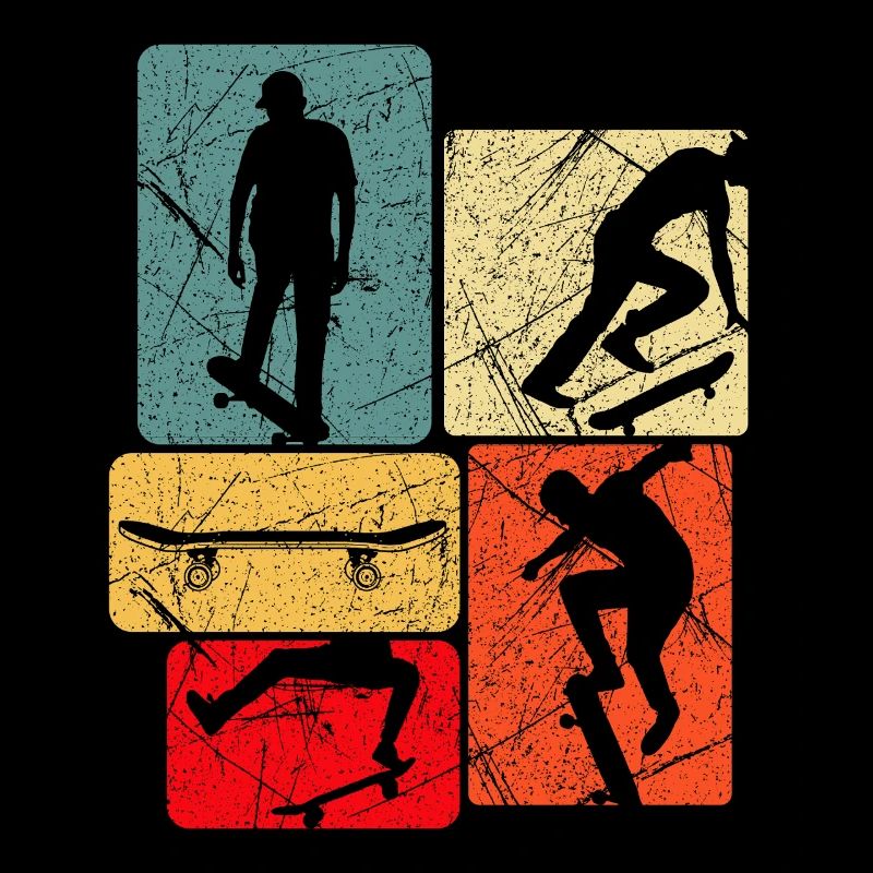 Skateboard Silhouettes Collage