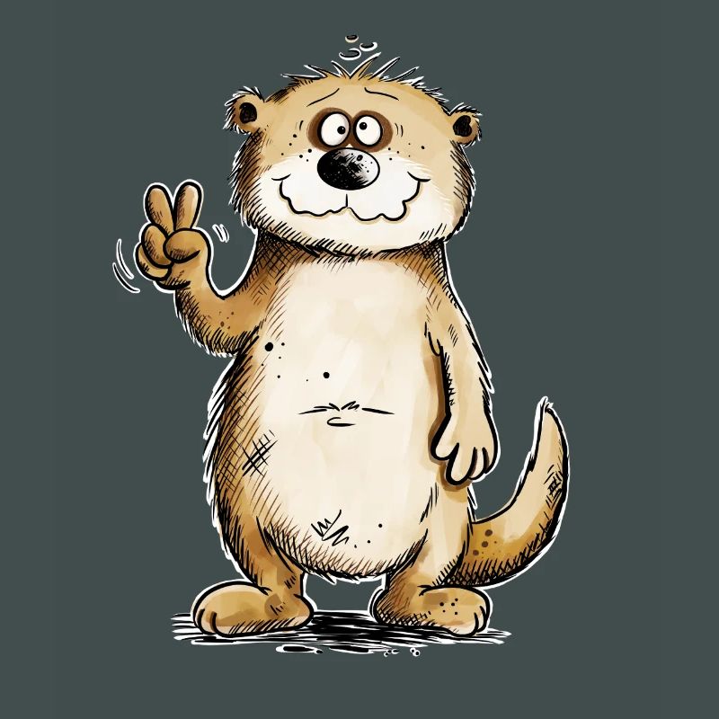 Otter Peacezeichen Design