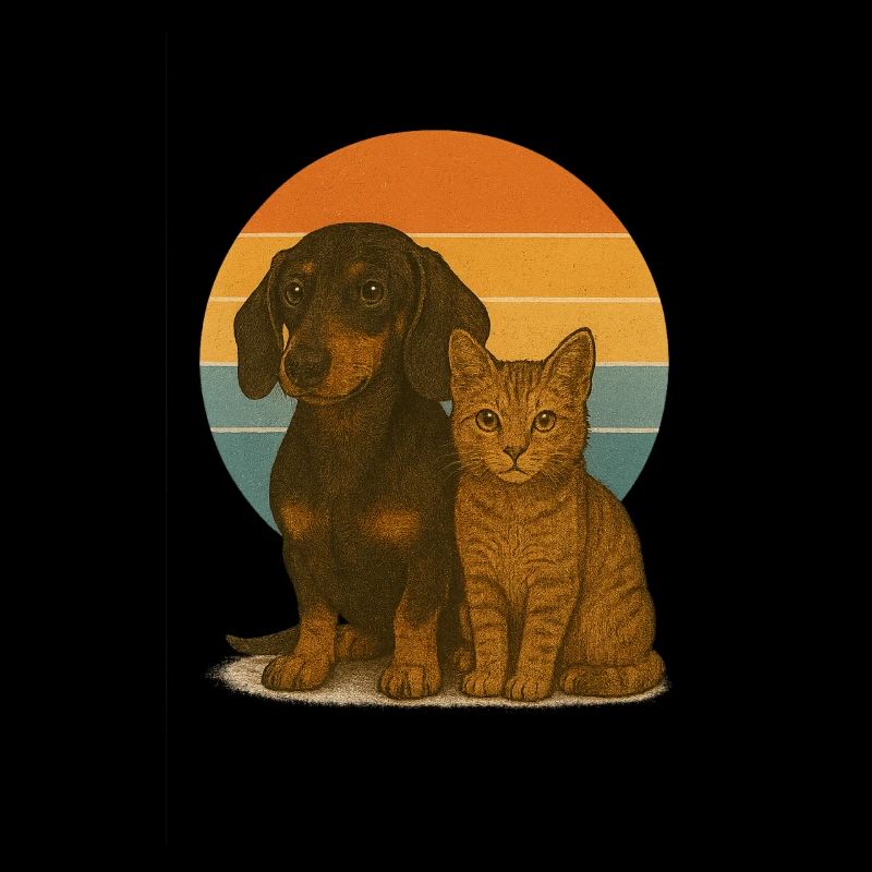 Dackel und Katze
