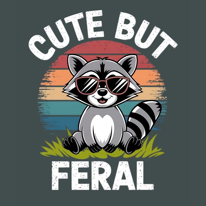 Waschbär mit Regenbogenbrille