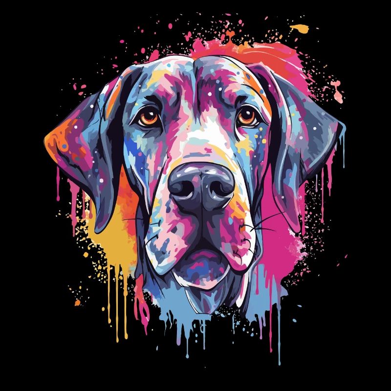 Bunte Hundesplash-Kunst Deutsche Dogge
