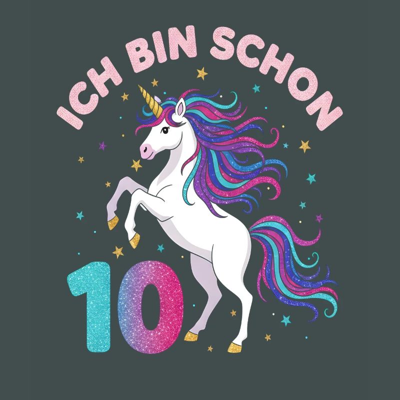 10. Geburtstag Einhorn Mädchen Ich bin schon 10