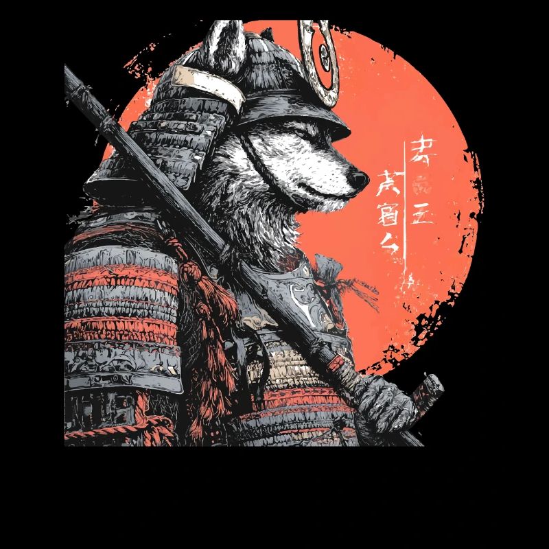 Wolf in Rüstung Samurai