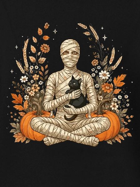Halloween, Mummy, Black Cat