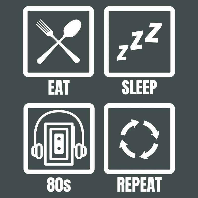 Manger dormir 80s Répéter