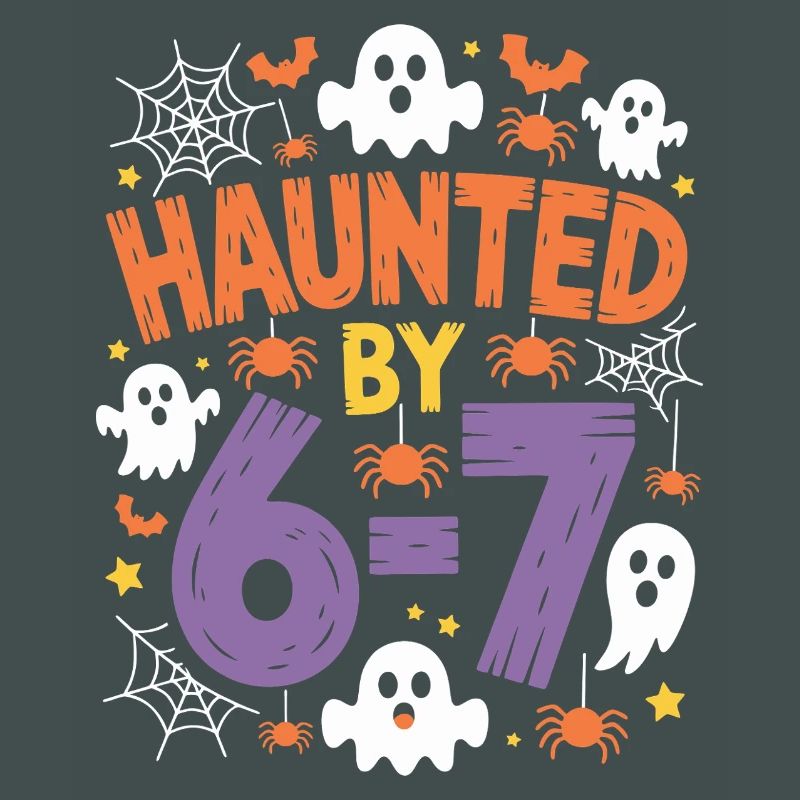 Haunted by 6-7 Halloween Math Pun Design