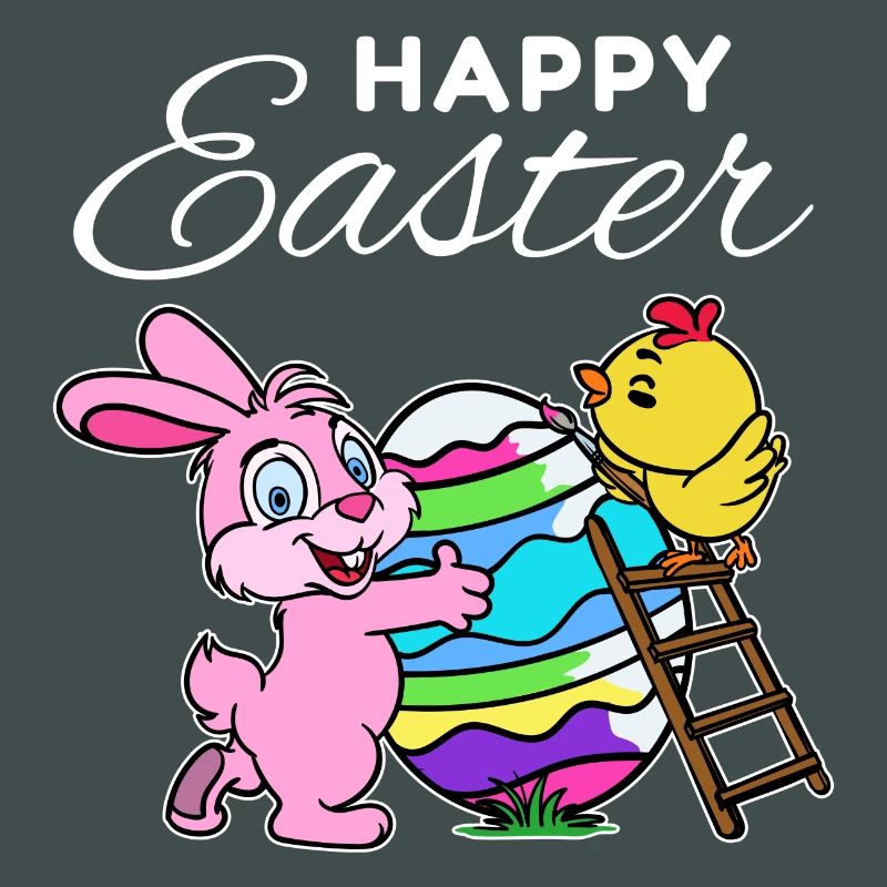 Happy easter bunny easter bunny chick hen egg