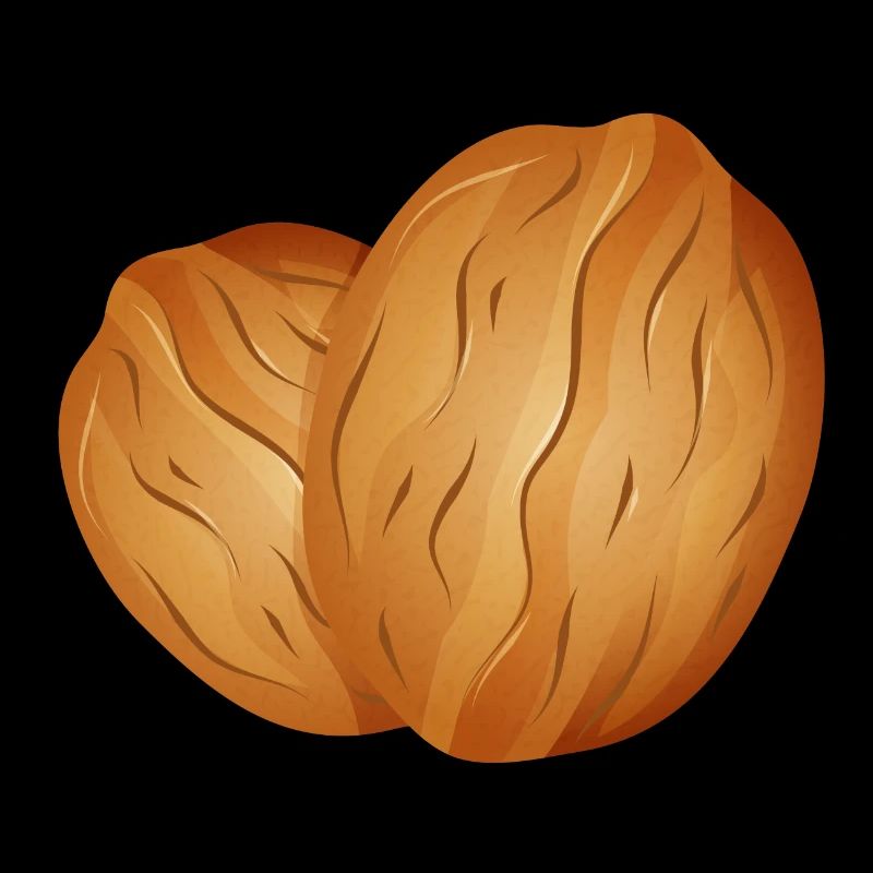 two beautiful luminous walnuts