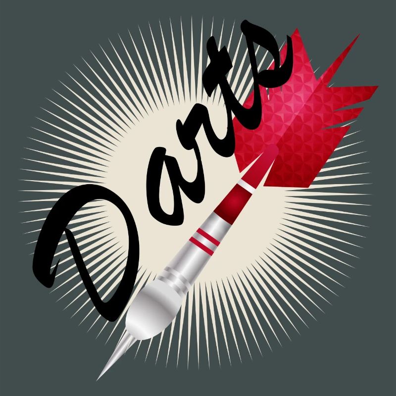 fléchette rouge vif avec typographie de fléchettes