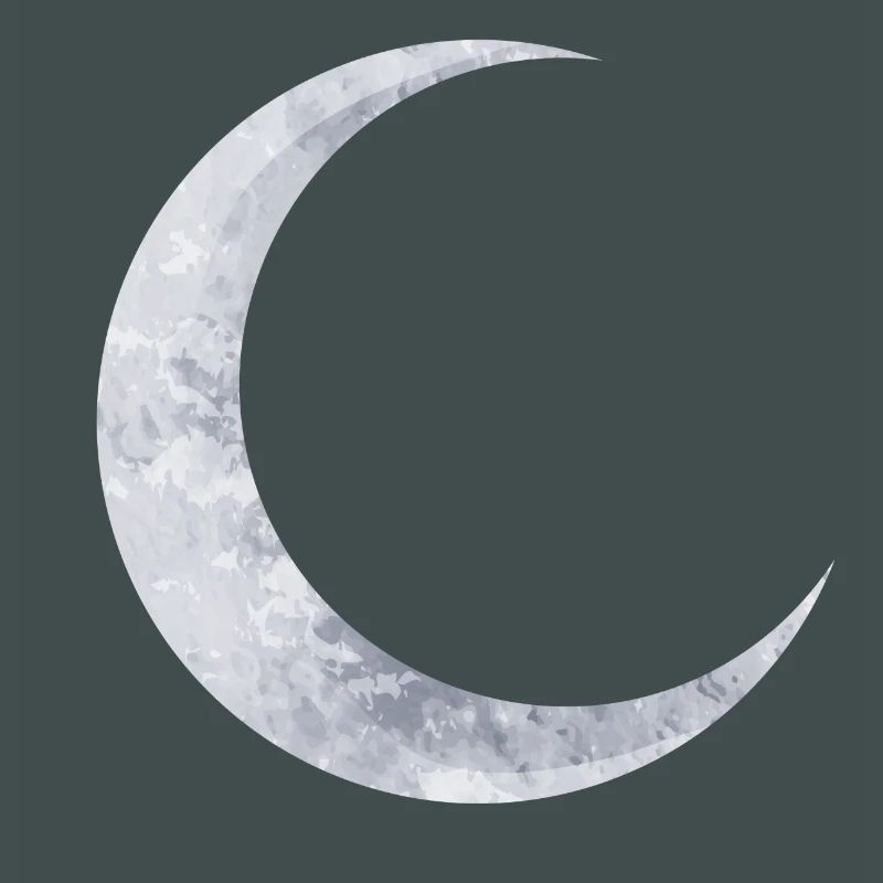 delicate shimmering silver moon