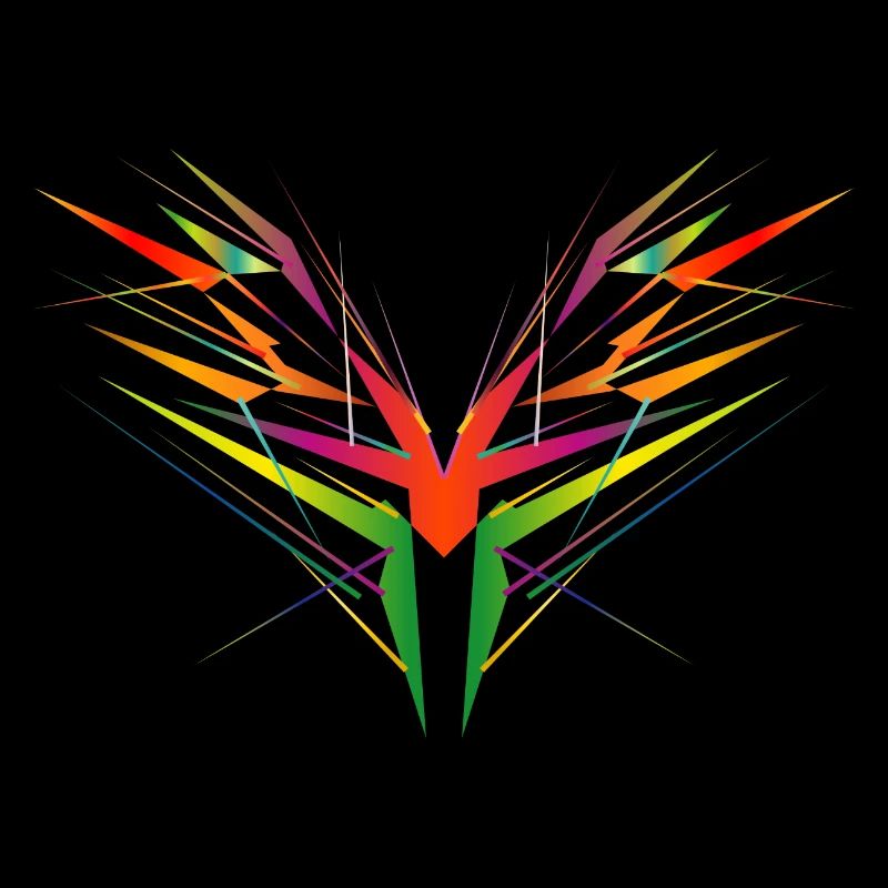 forme d’aile abstraite colorée