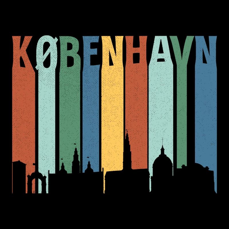 København Neon Skyline Pattern