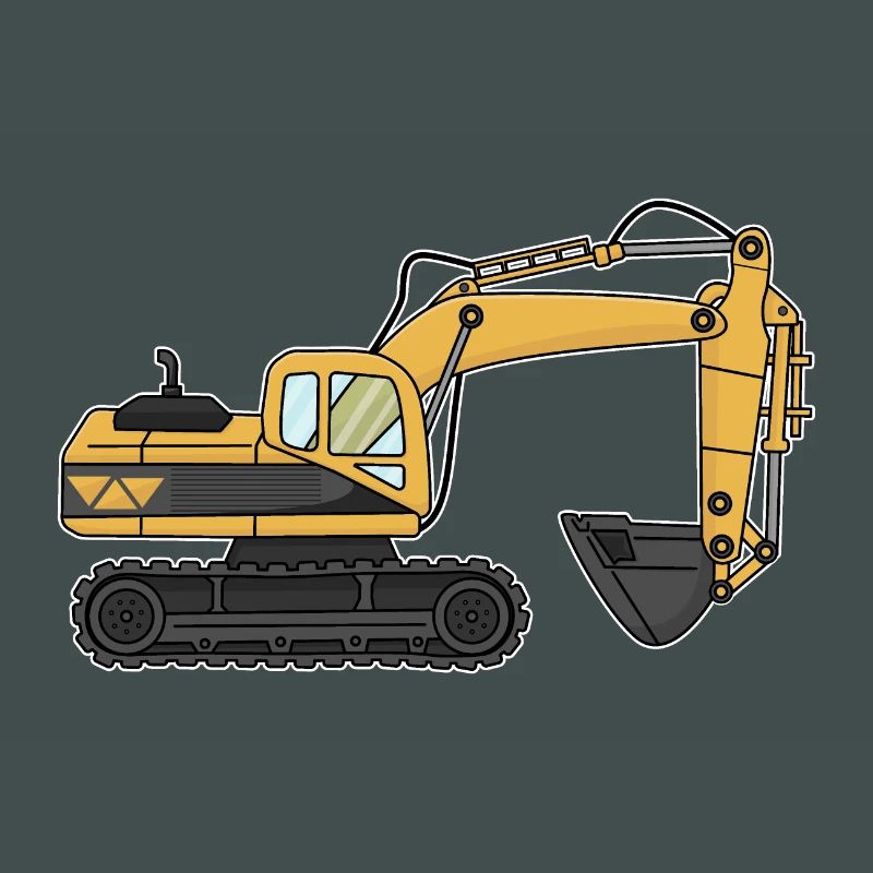 Excavator, construction site