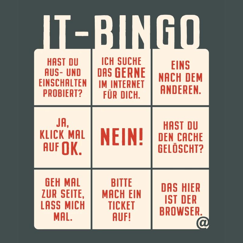 IT Support Bingo Service Desk IT Helpdesk Sysadmin