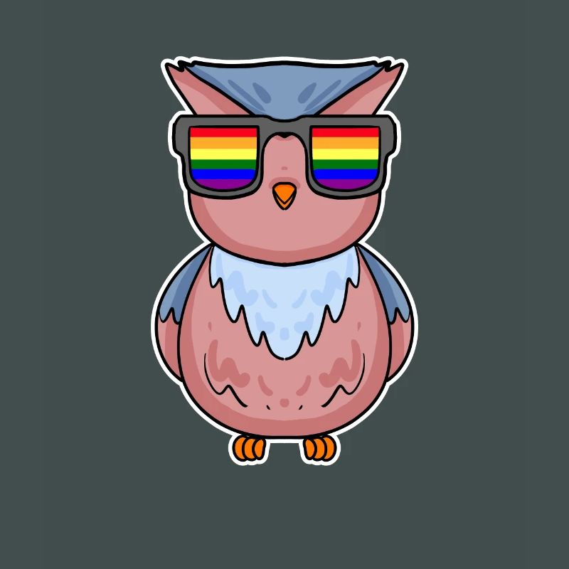 Regenbogen - Eule mit Brille