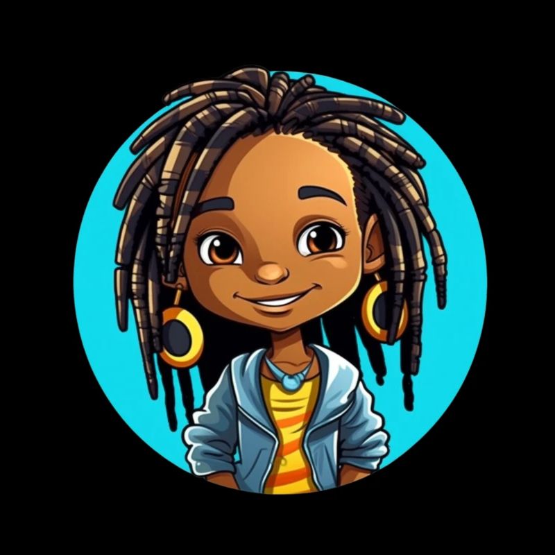 Lebensfrohe Dreadlocks Illustration