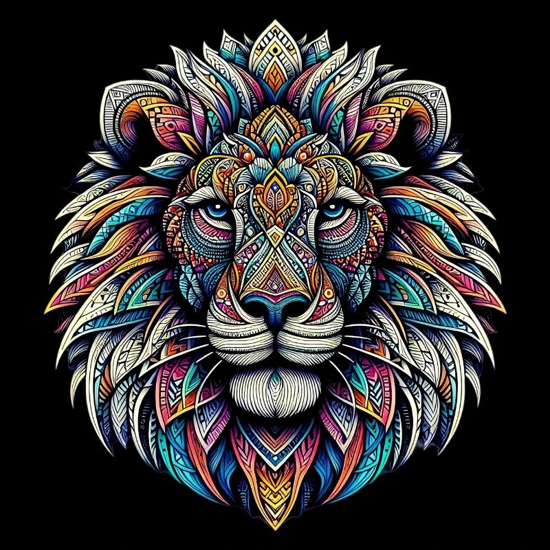 Löwe mit Mandalas verziert