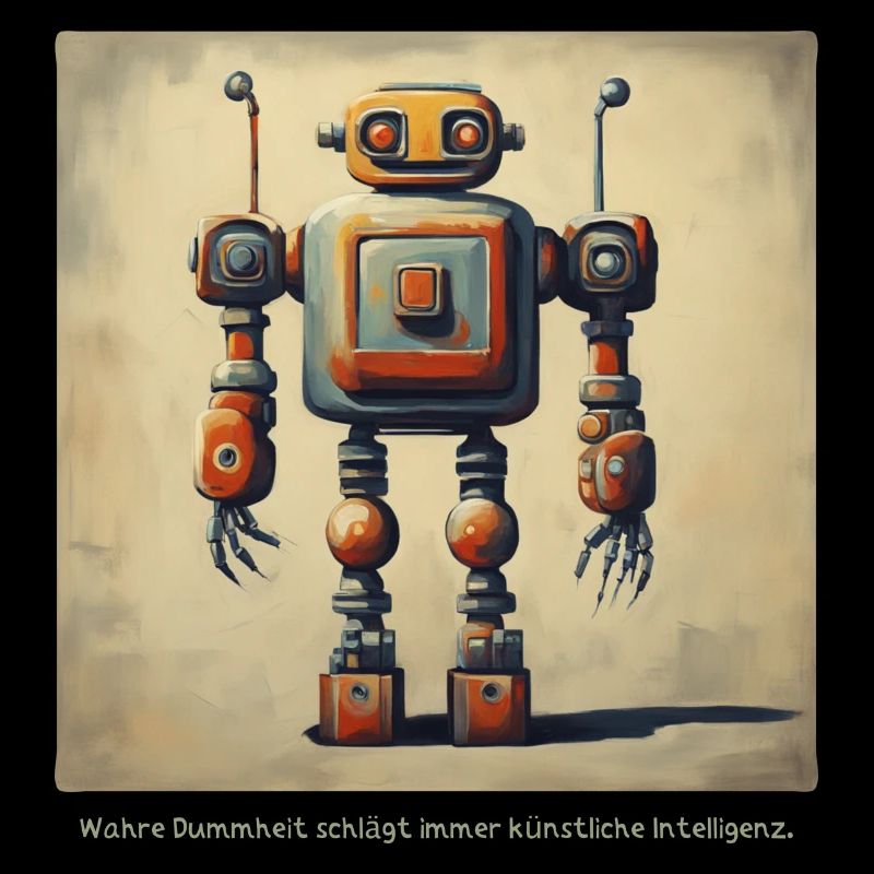 Dire Déclaration Intelligence Robot Rétro Nerd Lo