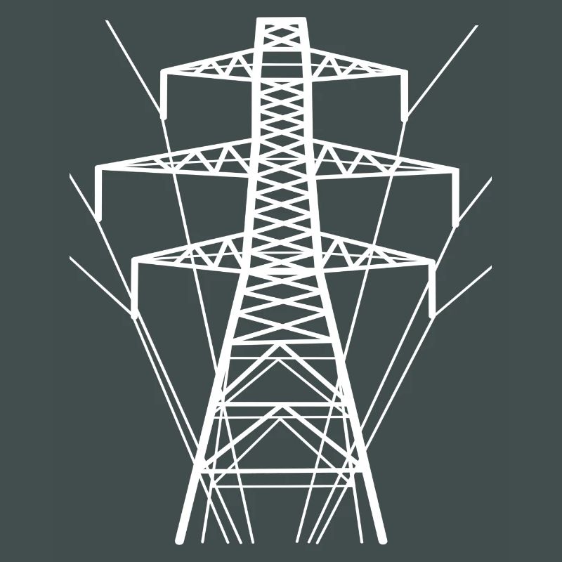 Weiße Strommast-Silhouette