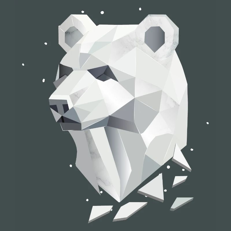 Geometric Bear Head – Strength and Tranquility