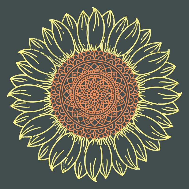 Conception complexe de mandala tournesol
