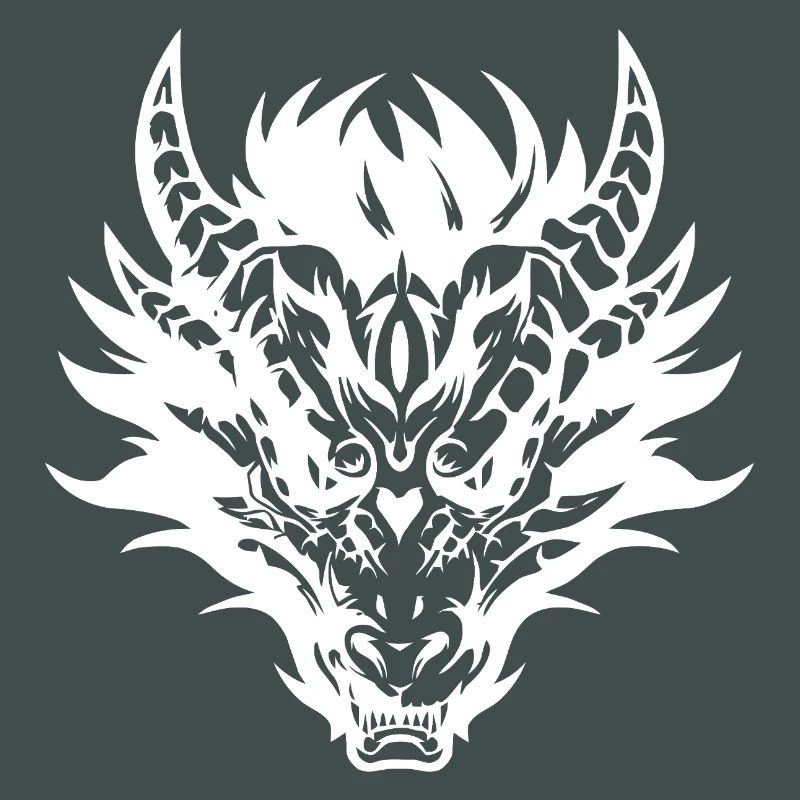 Conception complexe de masque de dragon tribal