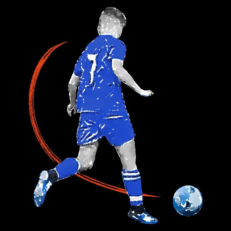 Fussballspieler mit Ball