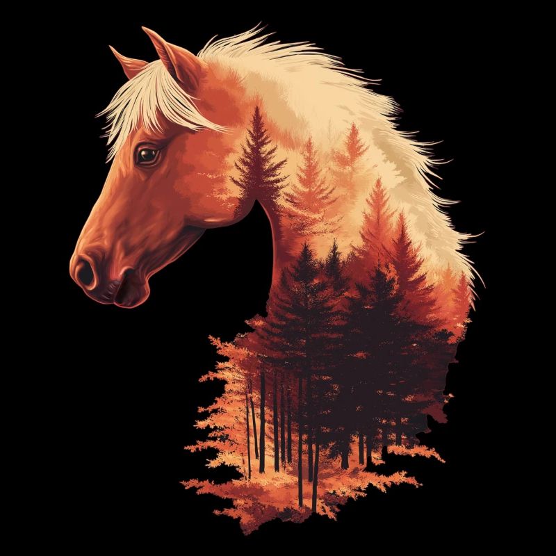 Pferd Herbst